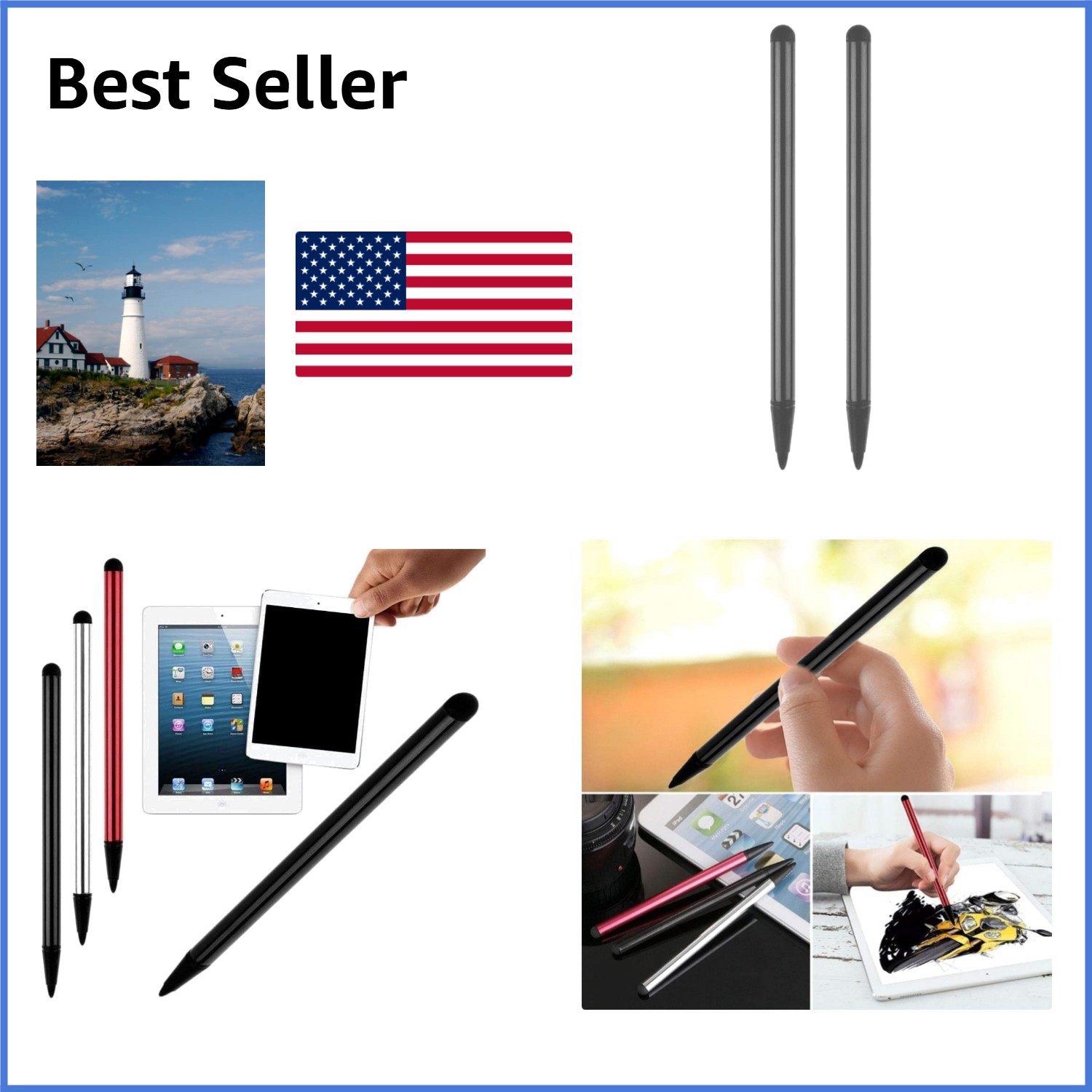 2pcs Black Stylus Pens for Touch Screens, Stylus Pen Universal Touch Screen P...