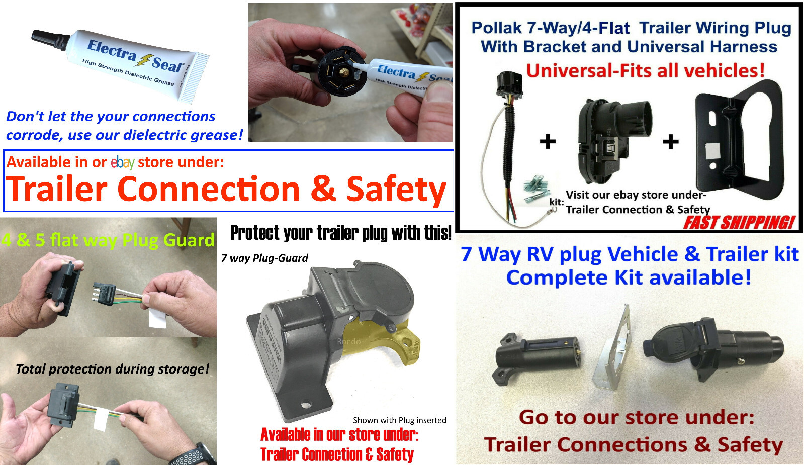 Pollak 7 Pin Trailer Light Plug Trailer side 12V
