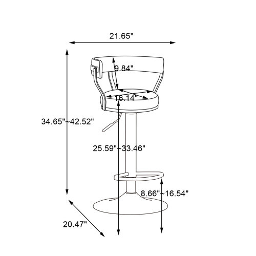 Counter Height Bar Stools with Full Back-Swivel Bar Chairs for Island Kitchen
