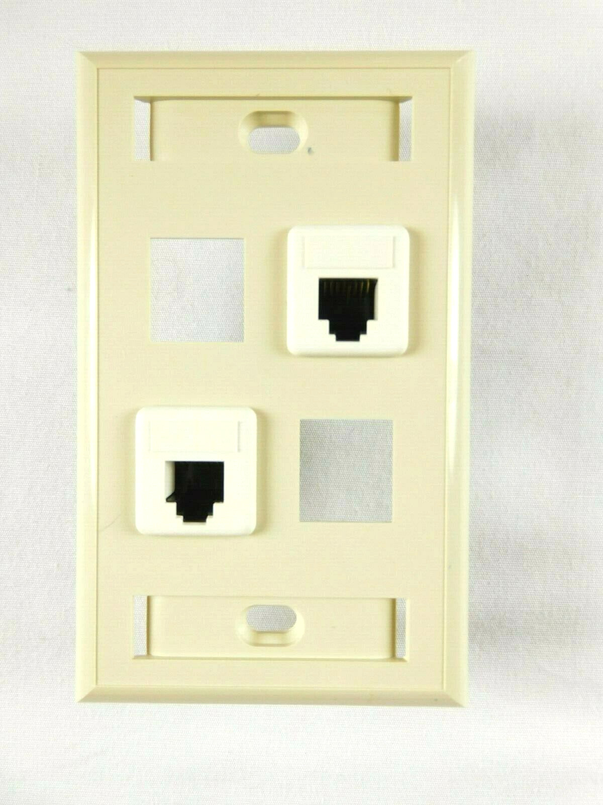 Cat3 4-Port Outlets - Jacks & WallPlates White/Ivory - QUANTITY OF 100 JACKS