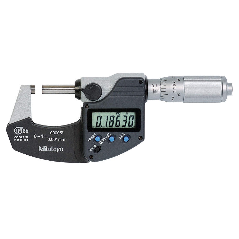 MITUTOYO 293-348-30CAL Mic,0-1/0-25.4mm,Friction,NIST,Case 36J712
