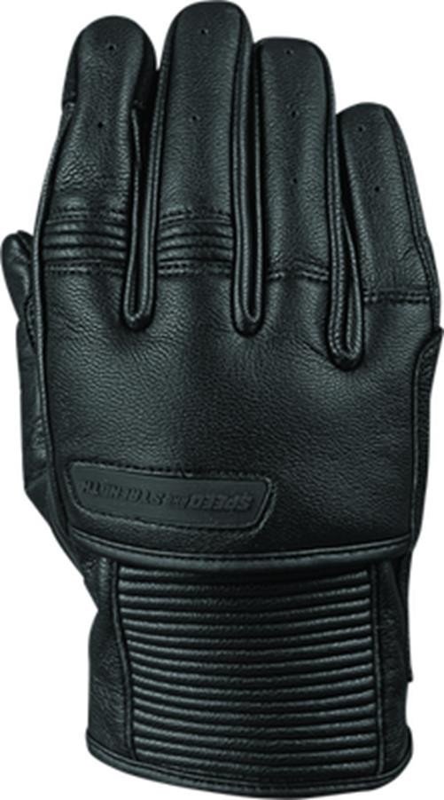 SpeedandStrength 880462 Off the Chain Leather Gloves Black - Large