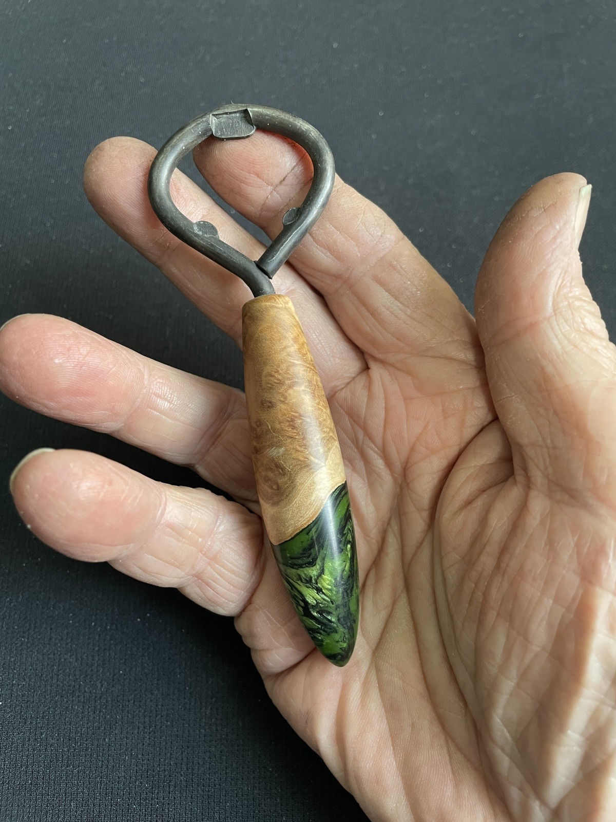 Artisan Bottle Opener- Stabilized Maple And Resin - Craft Beer - Barware- Suds