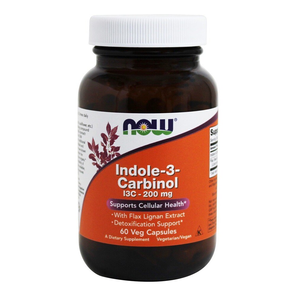 NOW Foods I3C indole 3 Carbinol With Lignans, 60 Vegetarian Capsules