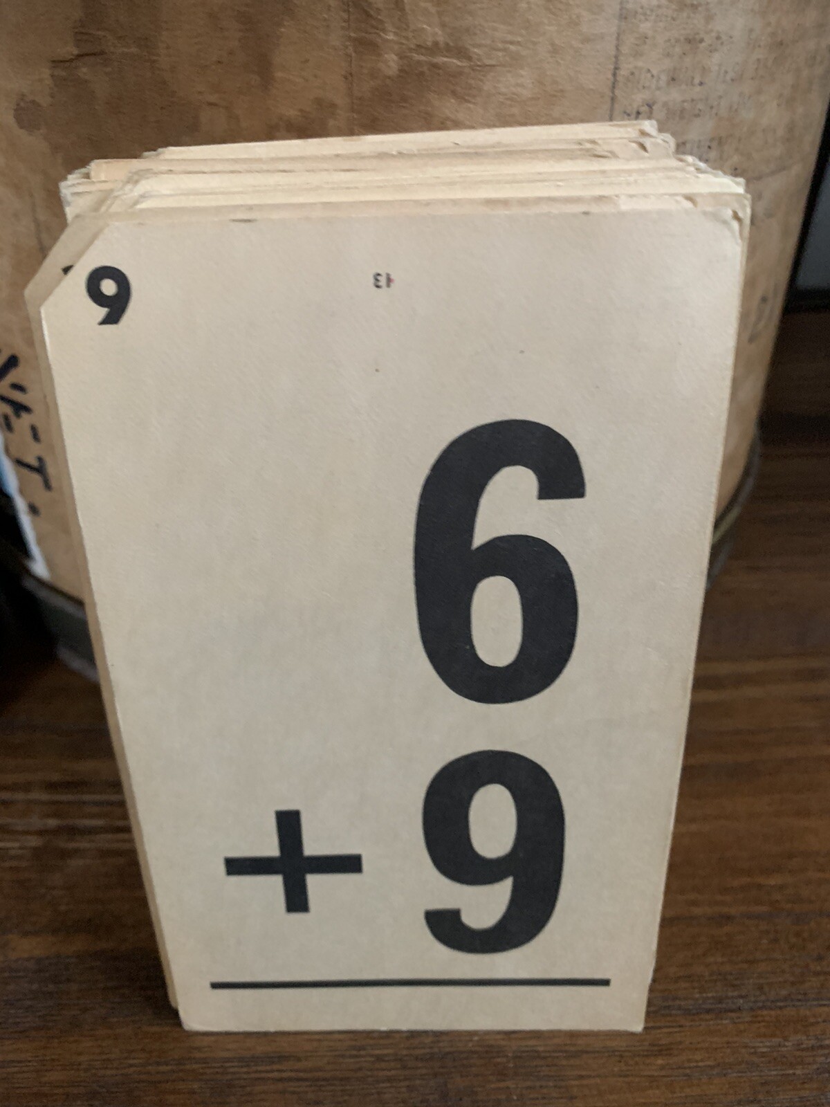 Vtg Math Flash Cards Addition Subtraction Junk Journal Supplies School Ephemera