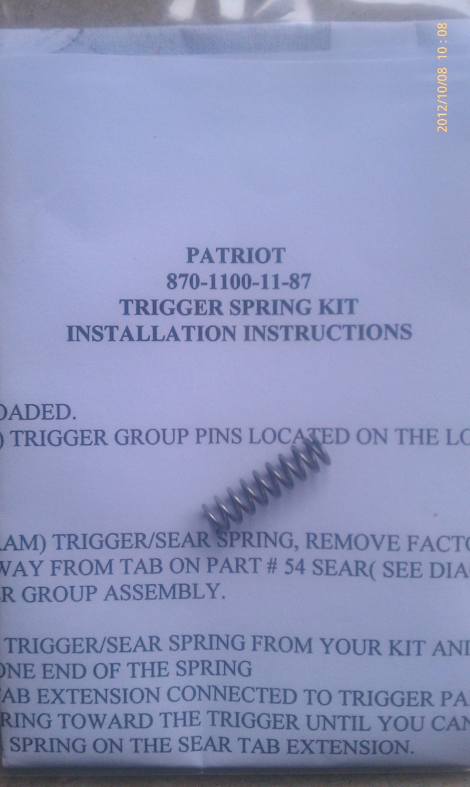 REMINGTON 870-1100-11-87 STOCK *REDUCED PULL* KIT-NEW!