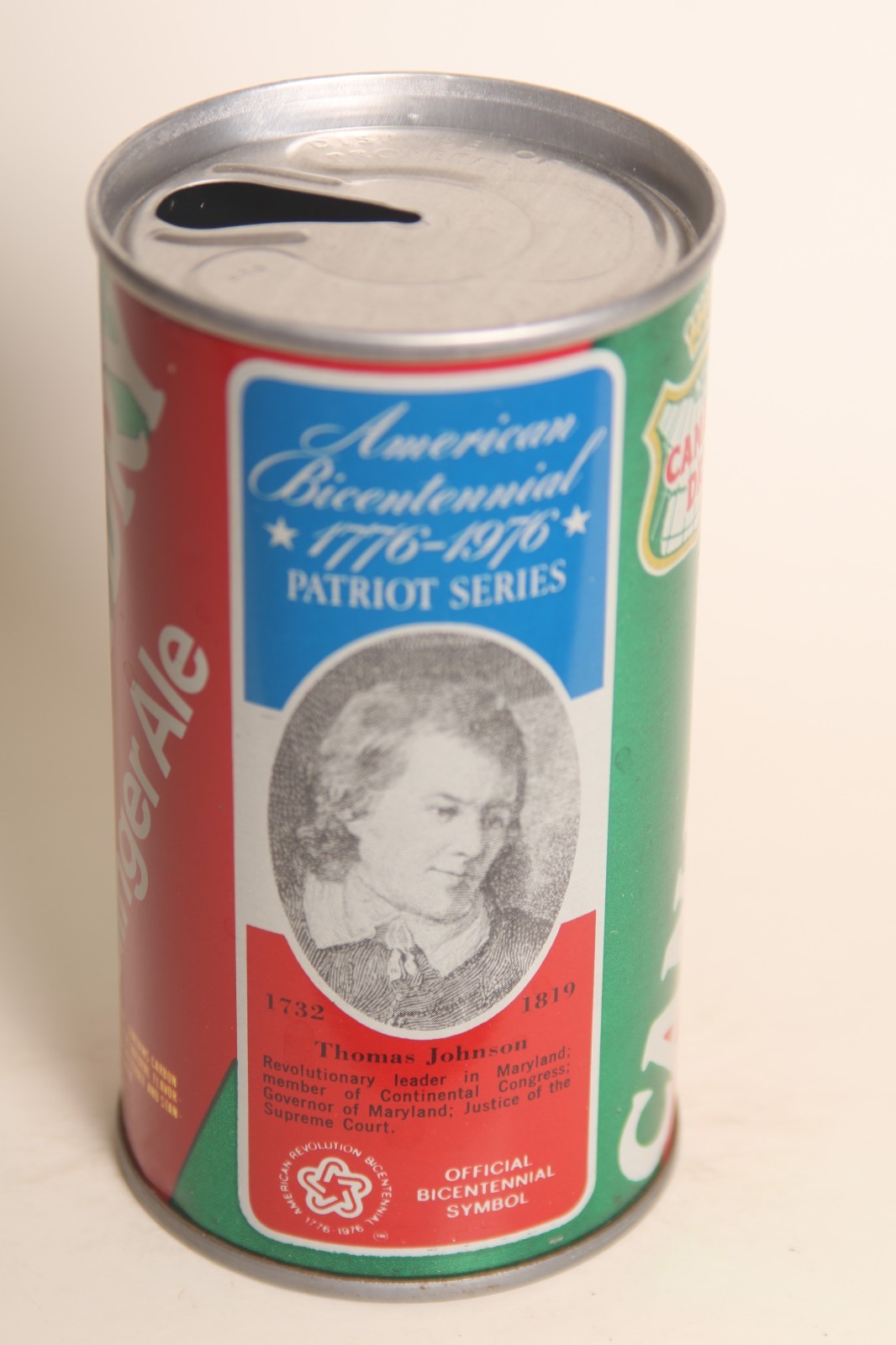 Canadian Dry Ginger Ale soda can - Thomas Jefferson