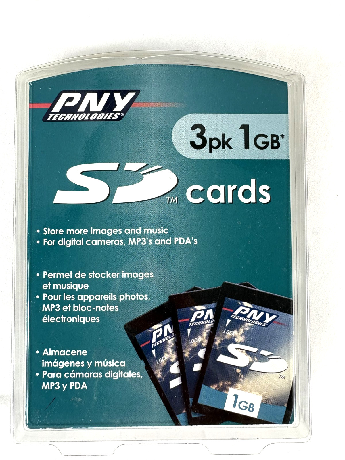 PNY 1GB SD Cards 3 Pack NIP