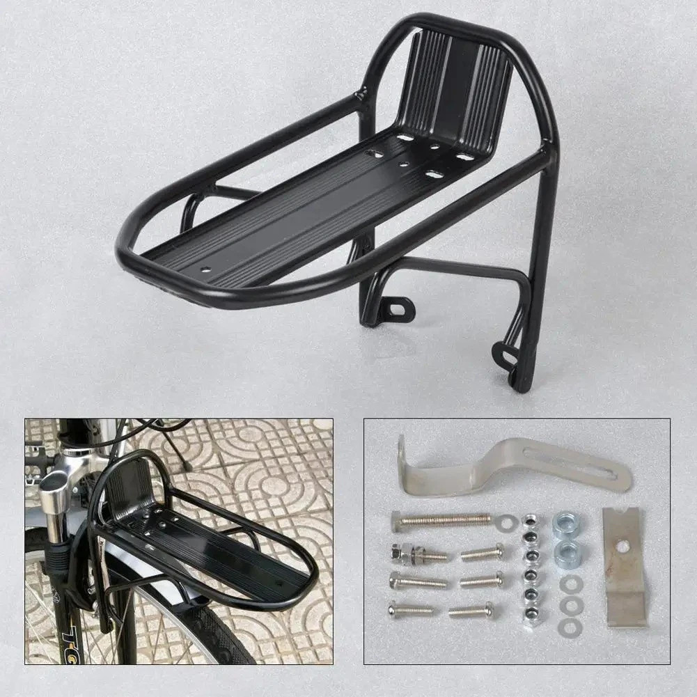 Aluminum Alloy Mtb Road Bike Front Rack - Bicycle Carrier Panniers Luggage Shelf
