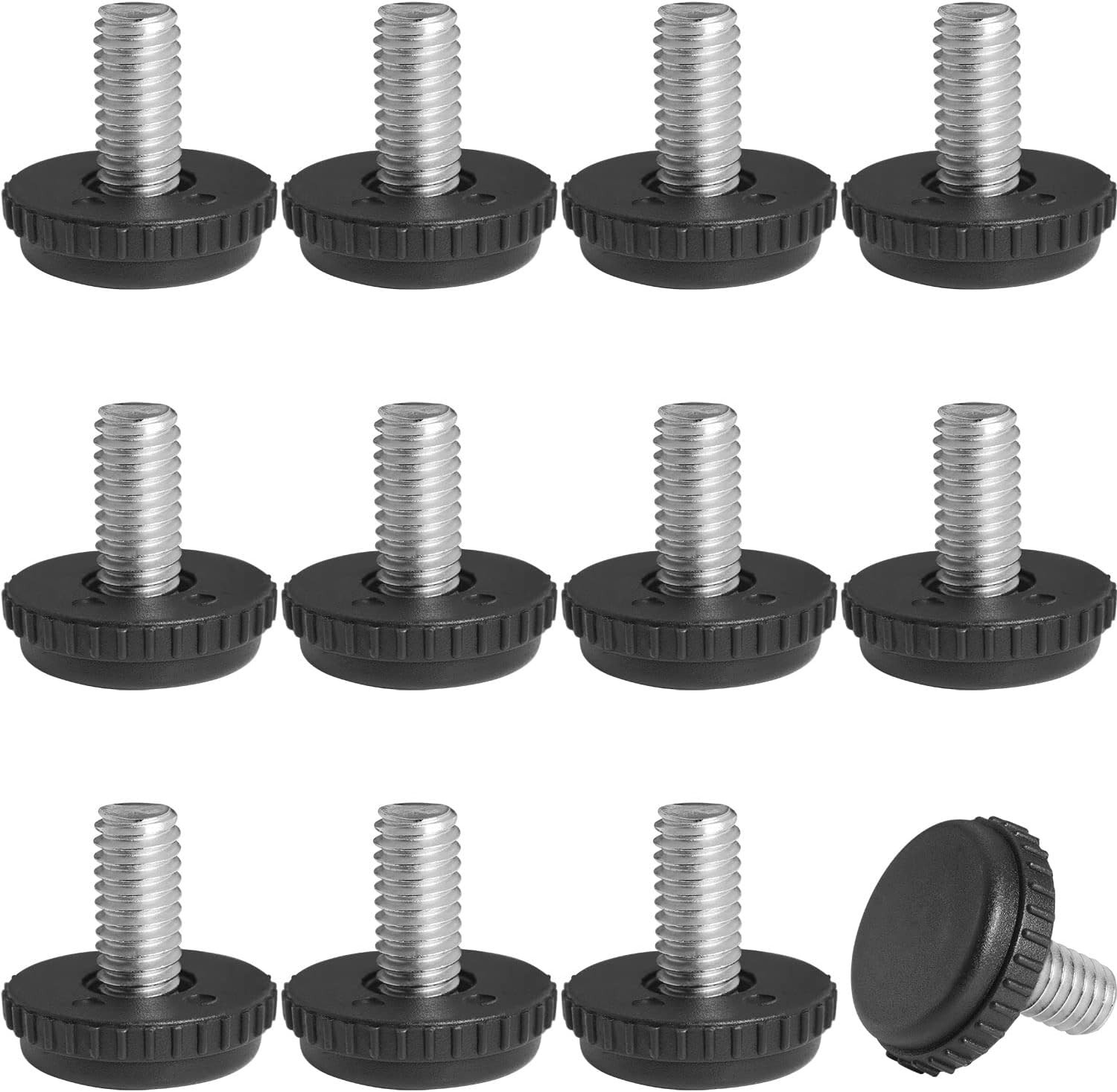 12PCS 5/16-18 Stainless Steel Screw in Threaded Furniture Levelers, Adjustabl...