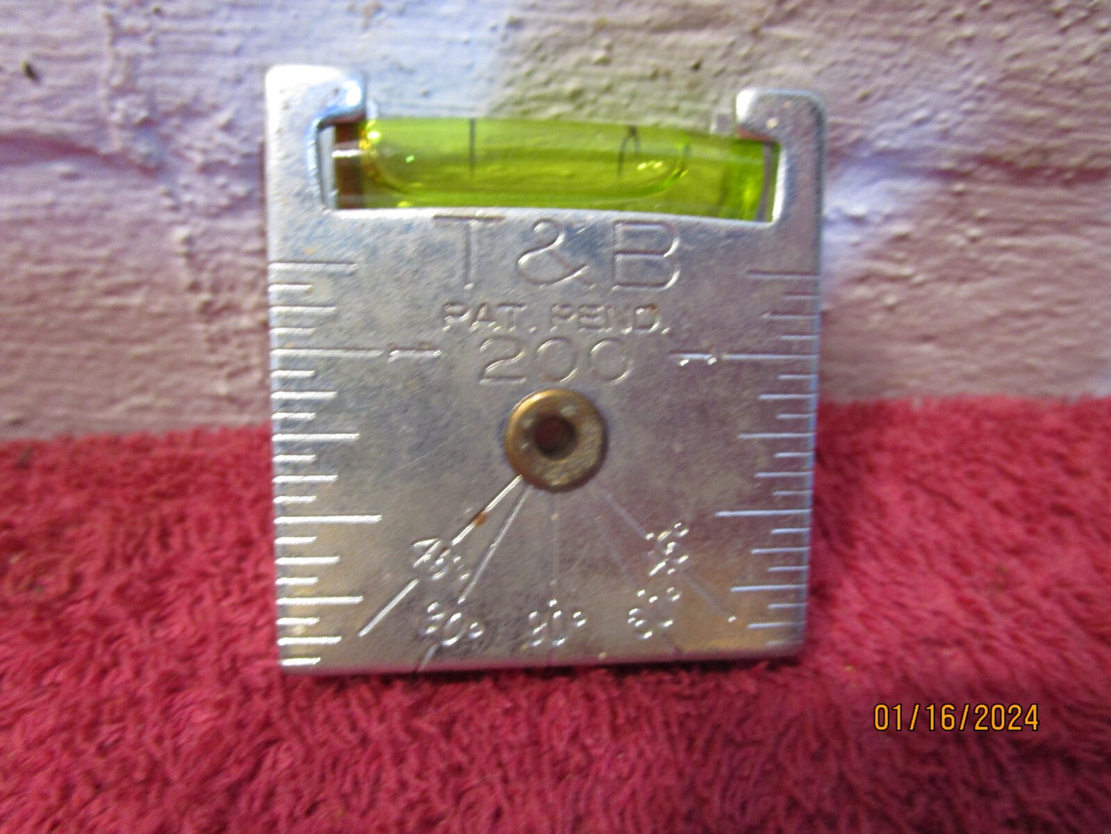 Vintage T&B Mini Multi Tool Plumb Bob Protactor Level Measures Bend Angles