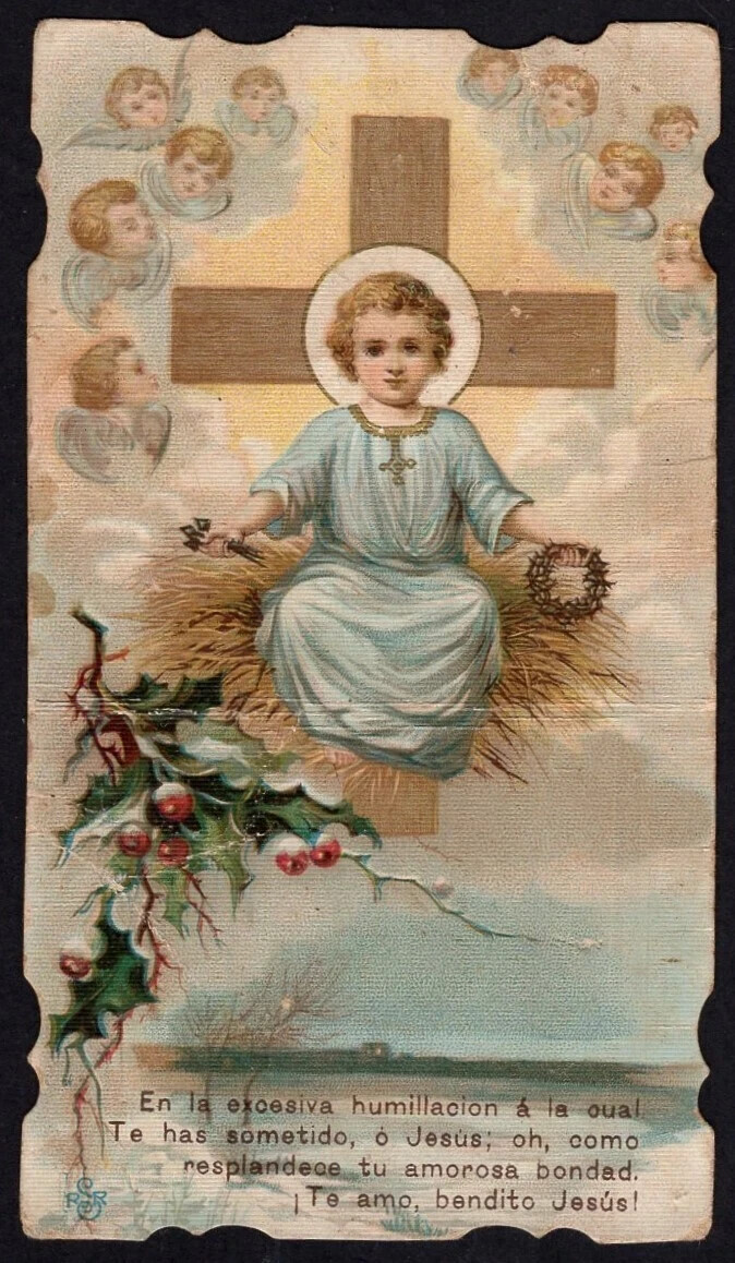 Holy card antique del Niño Jesus santino image pieuses estampa