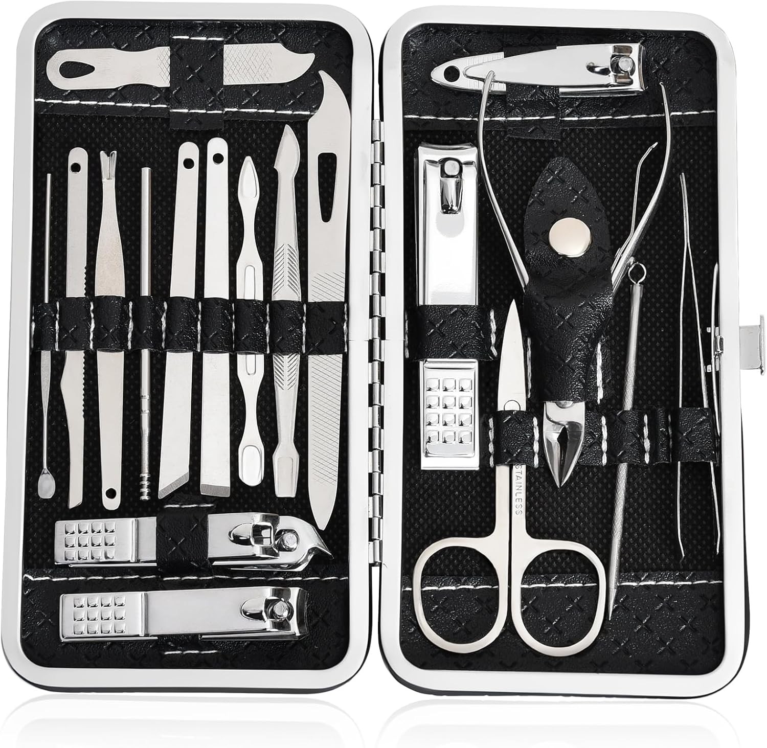 19 in 1 Manicure Set Nail Clippers Grooming Kit w/Case