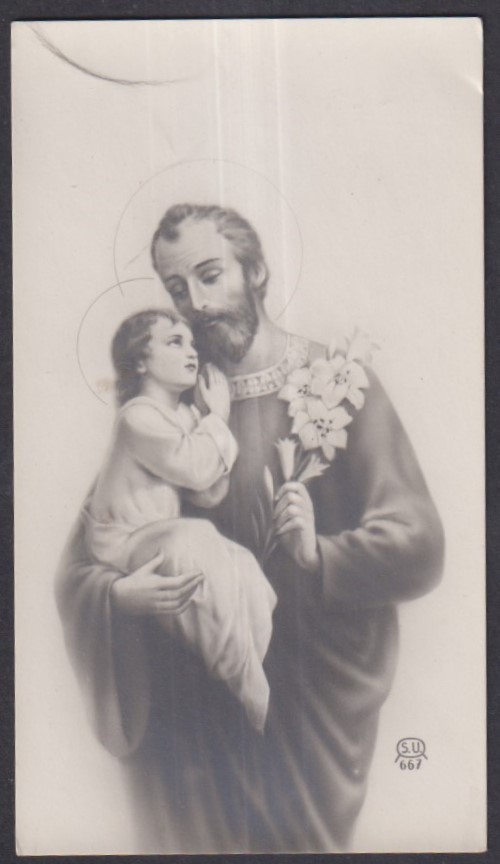 Holy card antique de San Jose estampa santino image pieuse