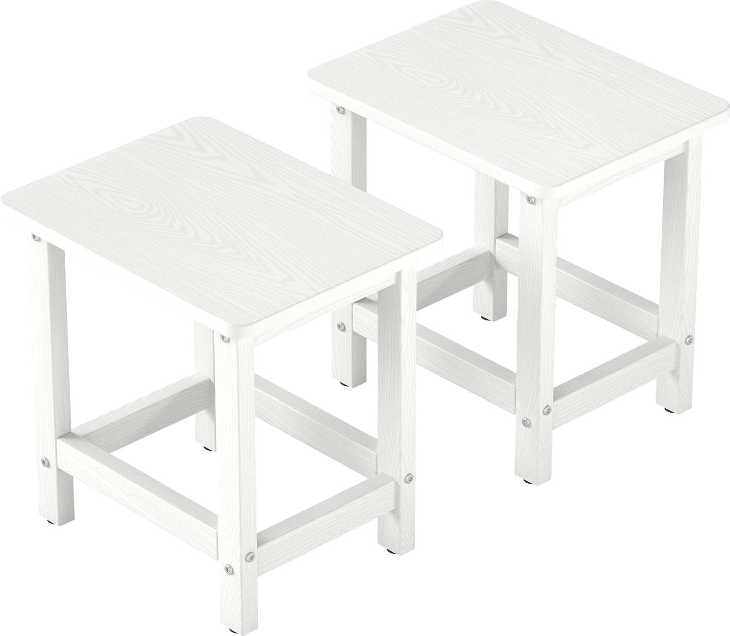Set of 2 HDPE Outdoor Side Table, Weatherproof Small Outdoor Table for Adirondac