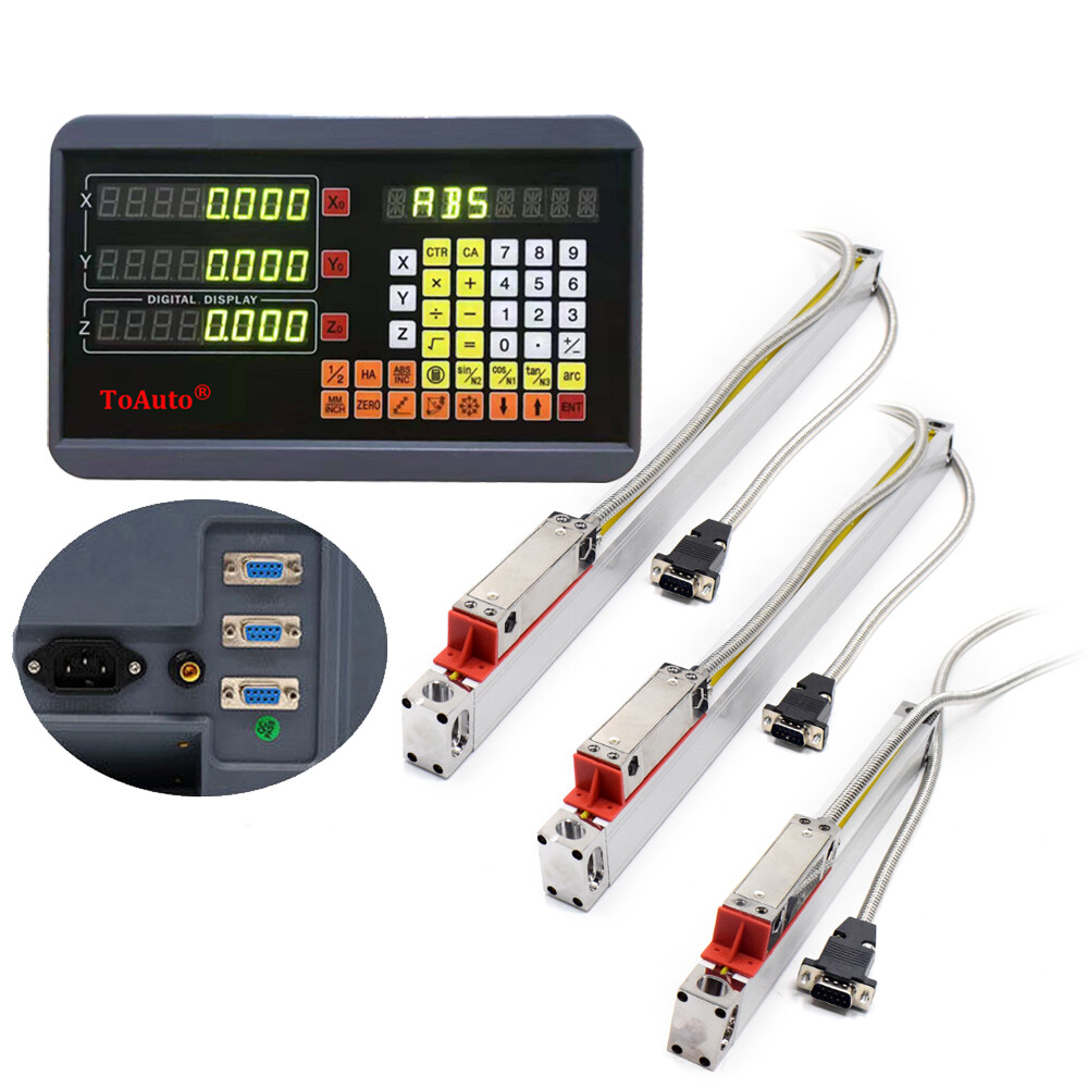3Axis DRO Digital Readout 6''&12''&22'' 3pcs TTL Linear Glass Scale Sensor Kit