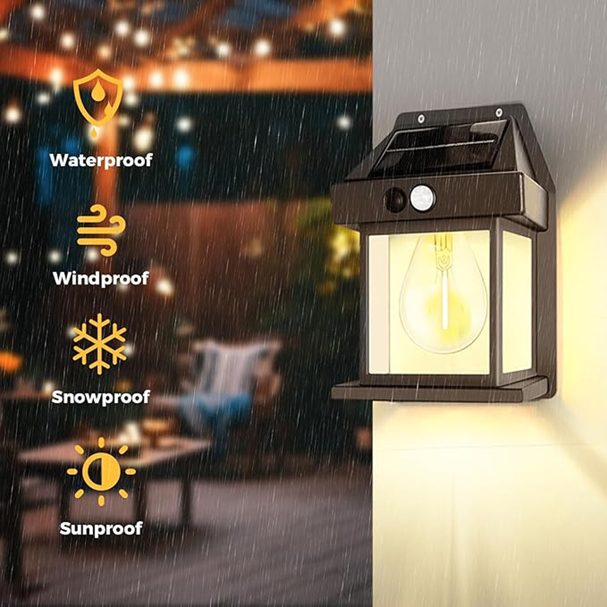 2 Pack LED Motion Sensor Solar Lights ,Outdoor IP65 Waterproof Security Lamp