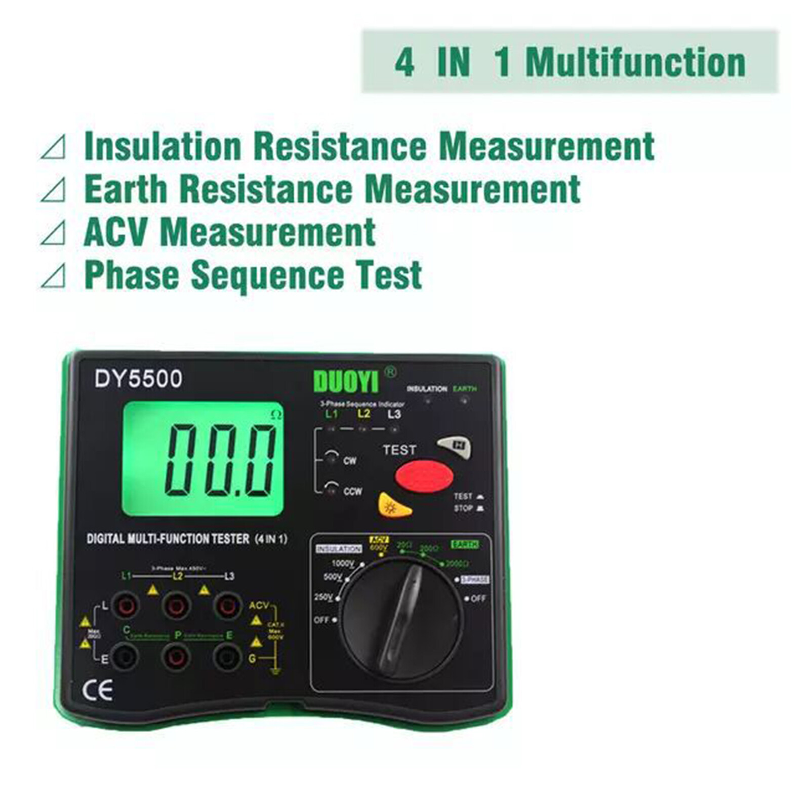 LCD multifunction tester Insulation Earth Volt Meter Test Insulation Resistance