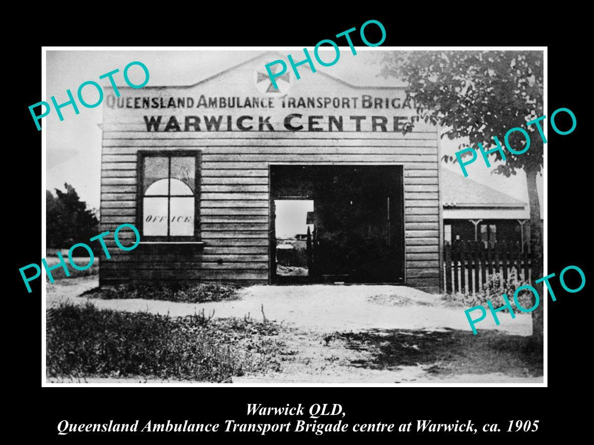 OLD 8x6 HISTORIC PHOTO OF WARWICK QUEENSLAND THE QATB BRIGADE STATION 1905