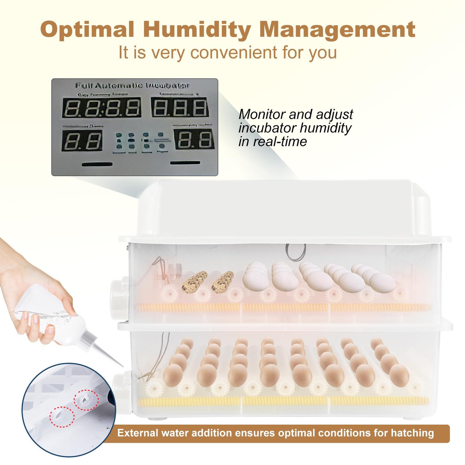 120 Eggs Incubator Temperature Control Automatic Digital Chicken Egg Hatcher