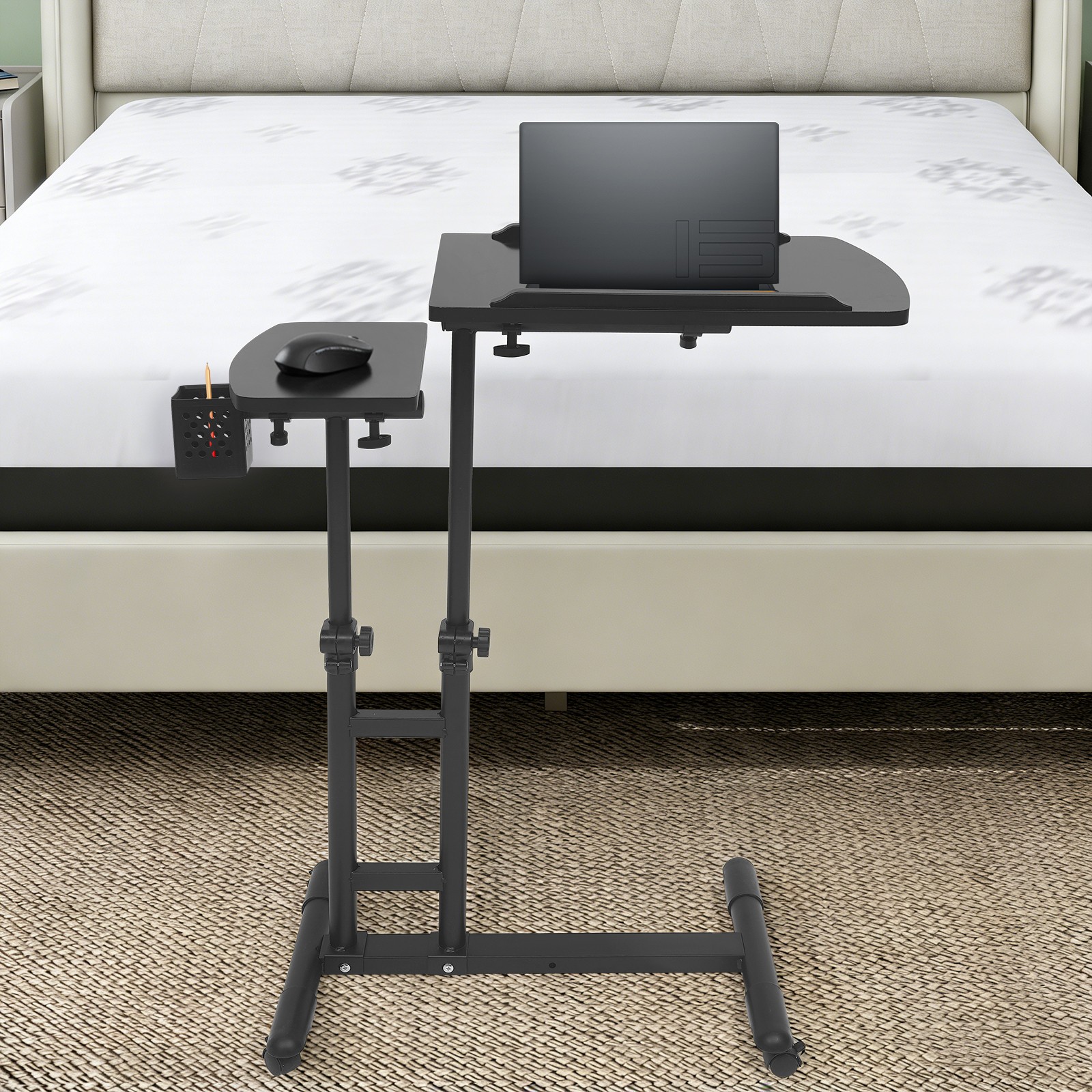 Side Table With Wheels Height Adjustable Computer Table Writing Table Free Stand