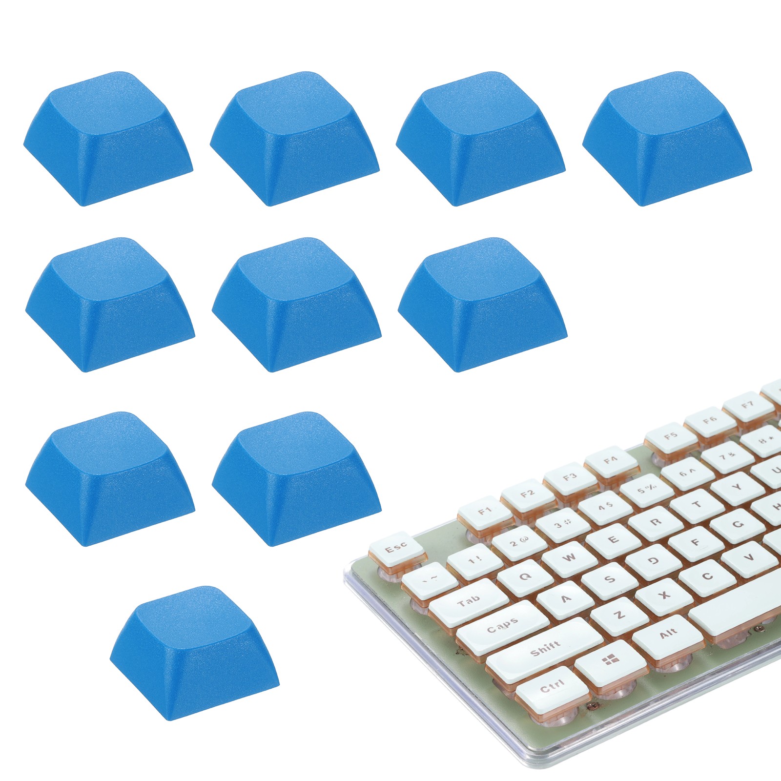 10Pcs XDA Profile Keycap Set PBT Mechanical Numeric Keypads, Dark Blue