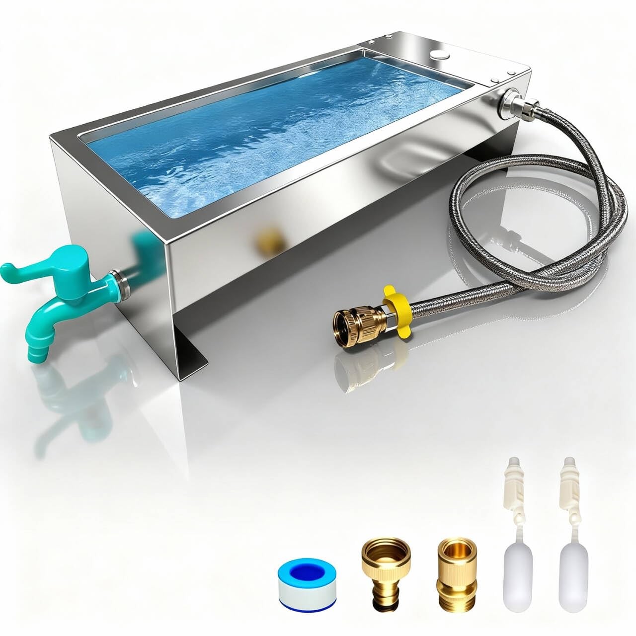Paiaojia Automatic Livestock Water Trough 3 22"L x8.6"W x 5.1"H, 3 Gallons