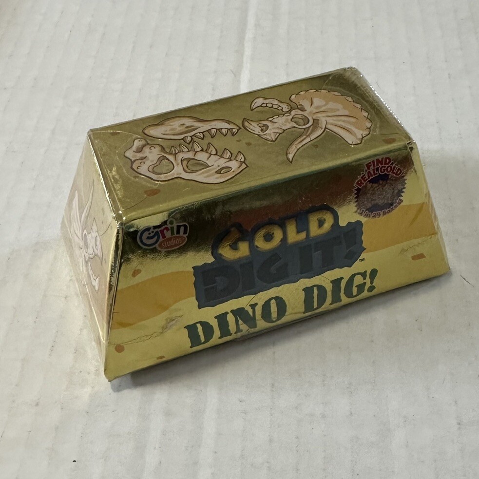 Gold Dig It! Dino Dig! Grin Studios Real Gold 1 in 24 Boxes New Toy Sealed