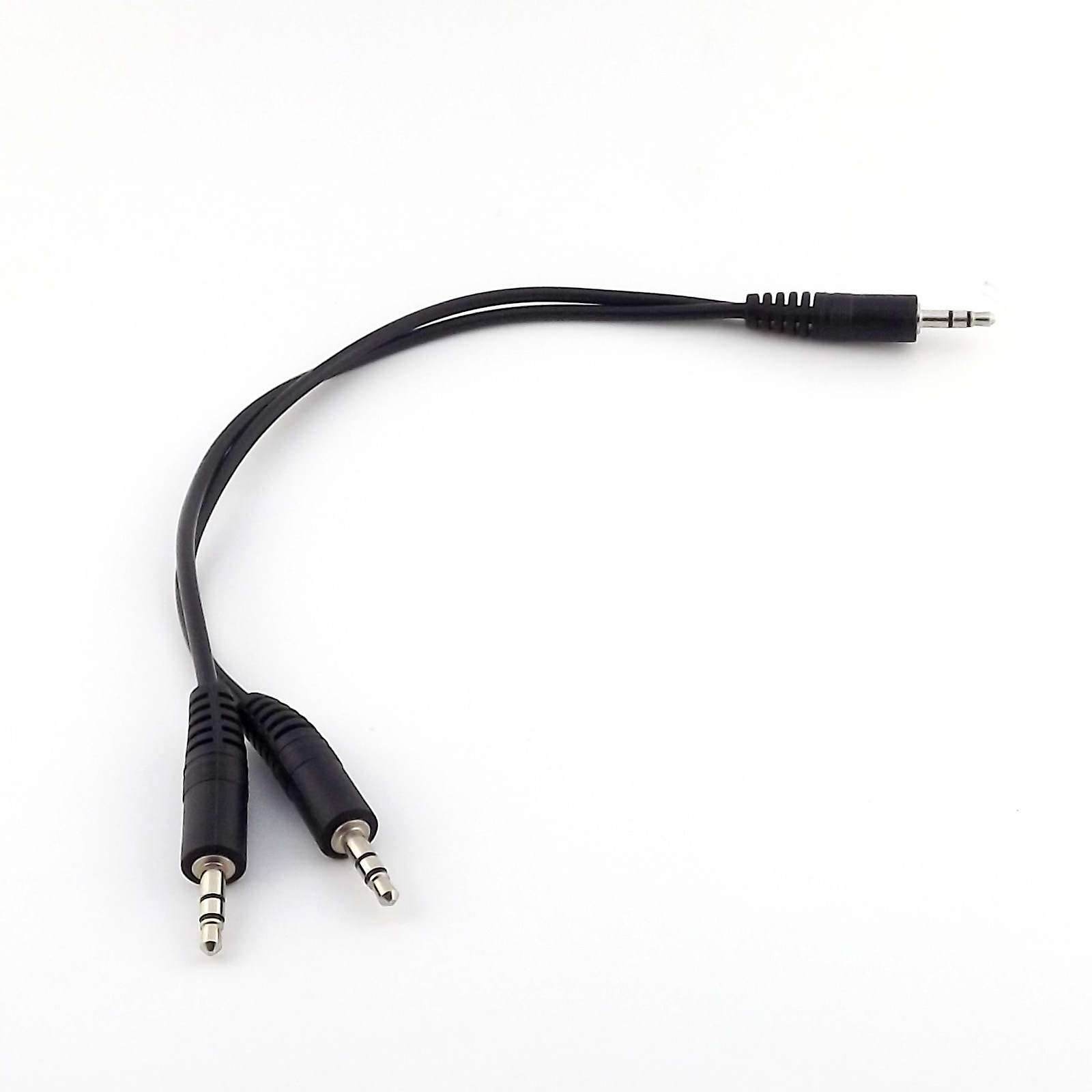 Nickel 3.5mm 1/8" Male Plug To Dual 3.5mm Male Y Splitter Stereo AUX Audio Cable