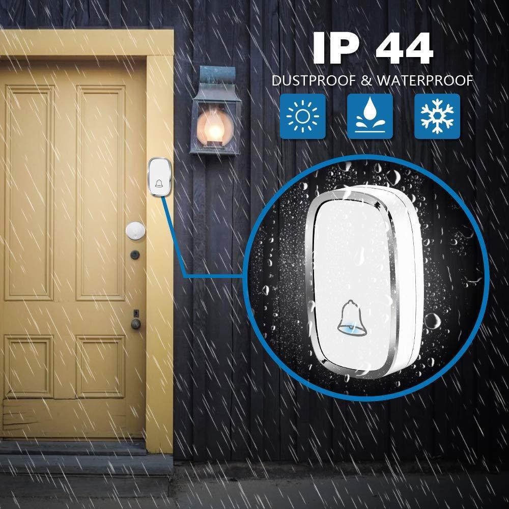 Wireless Ring Doorbell Chime Waterproof Plugin Receiver Adjustable Volume 1000FT