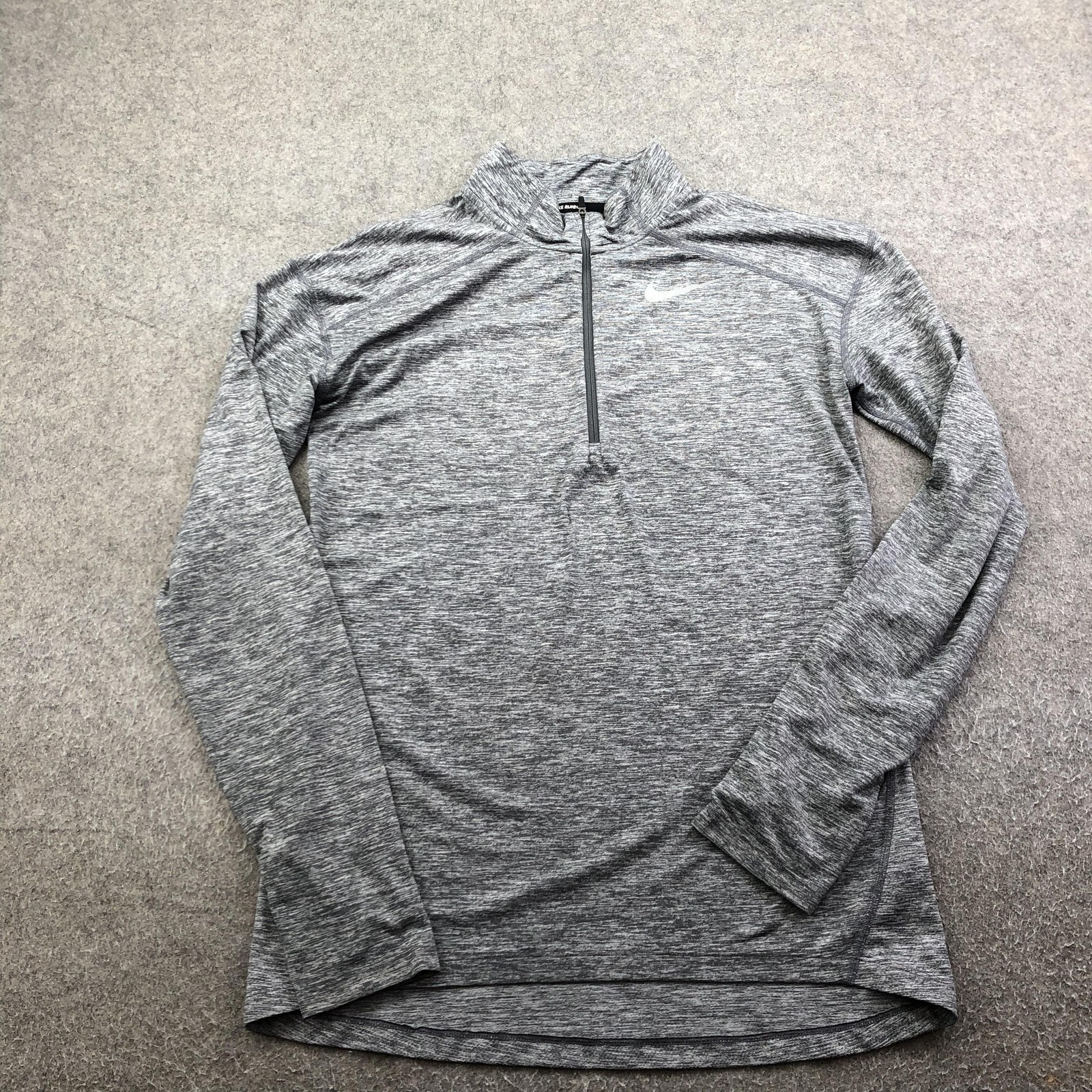 Nike Pullover Mens Small Gray 1/4 Zip Long Sleeve Dri-FIT Running Top Athletic
