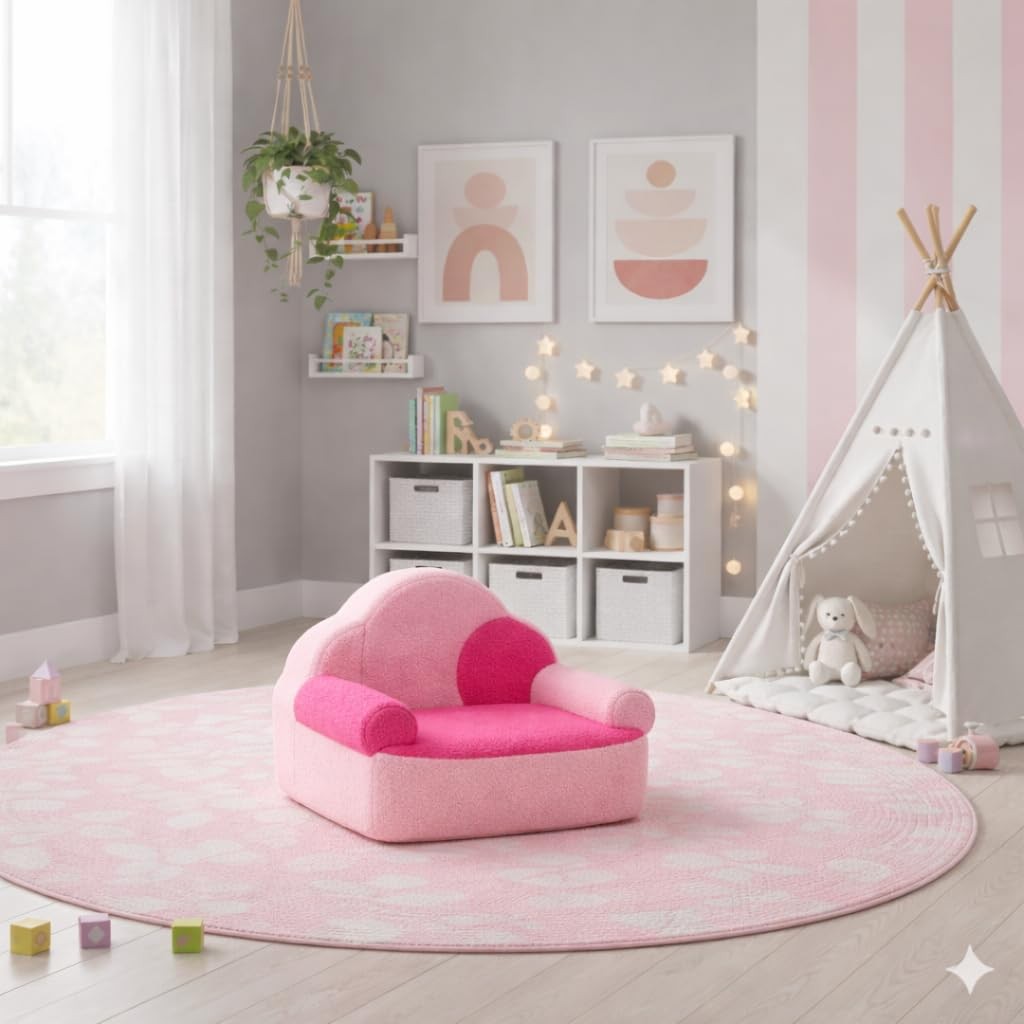 Toddler Foam Chair | Cute Pink Soft Lounge Chair for Toddler Girls Ages 1–4 |...