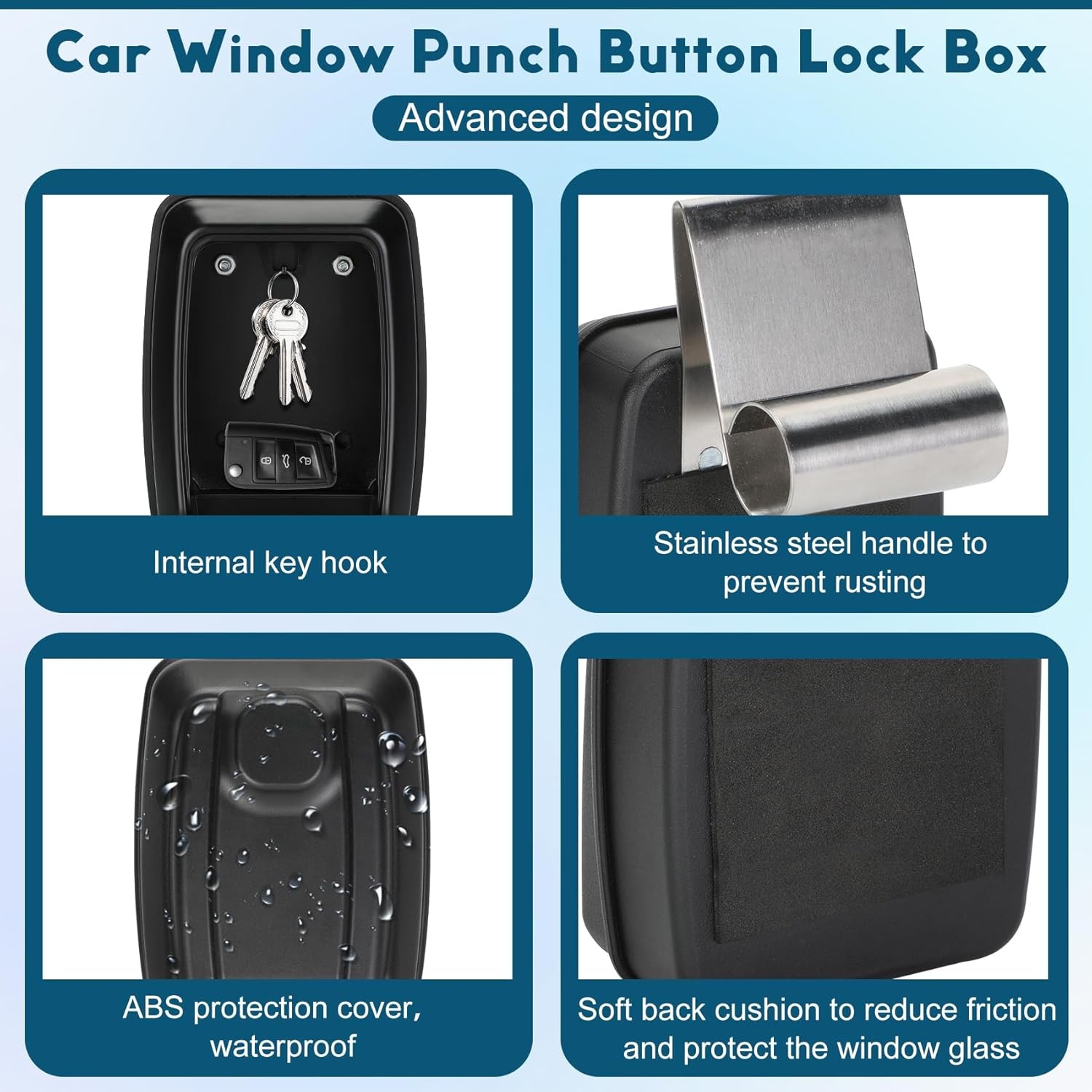 Key Lock Box Sturdy Waterproof Wall Mount Large Capacity Security Lockbox Home