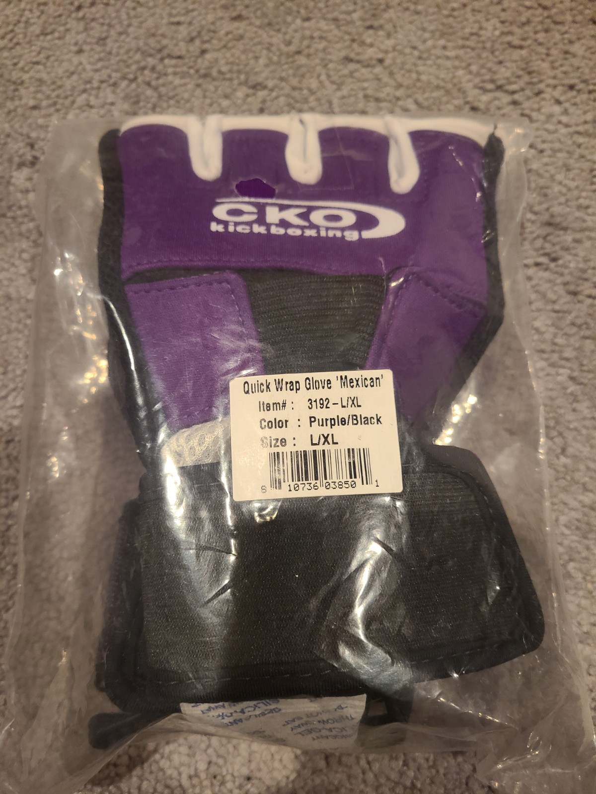 CKO Wrist Wrap Training Gloves L/XL Purple Lifting Workout Female? Kids? Kickbox