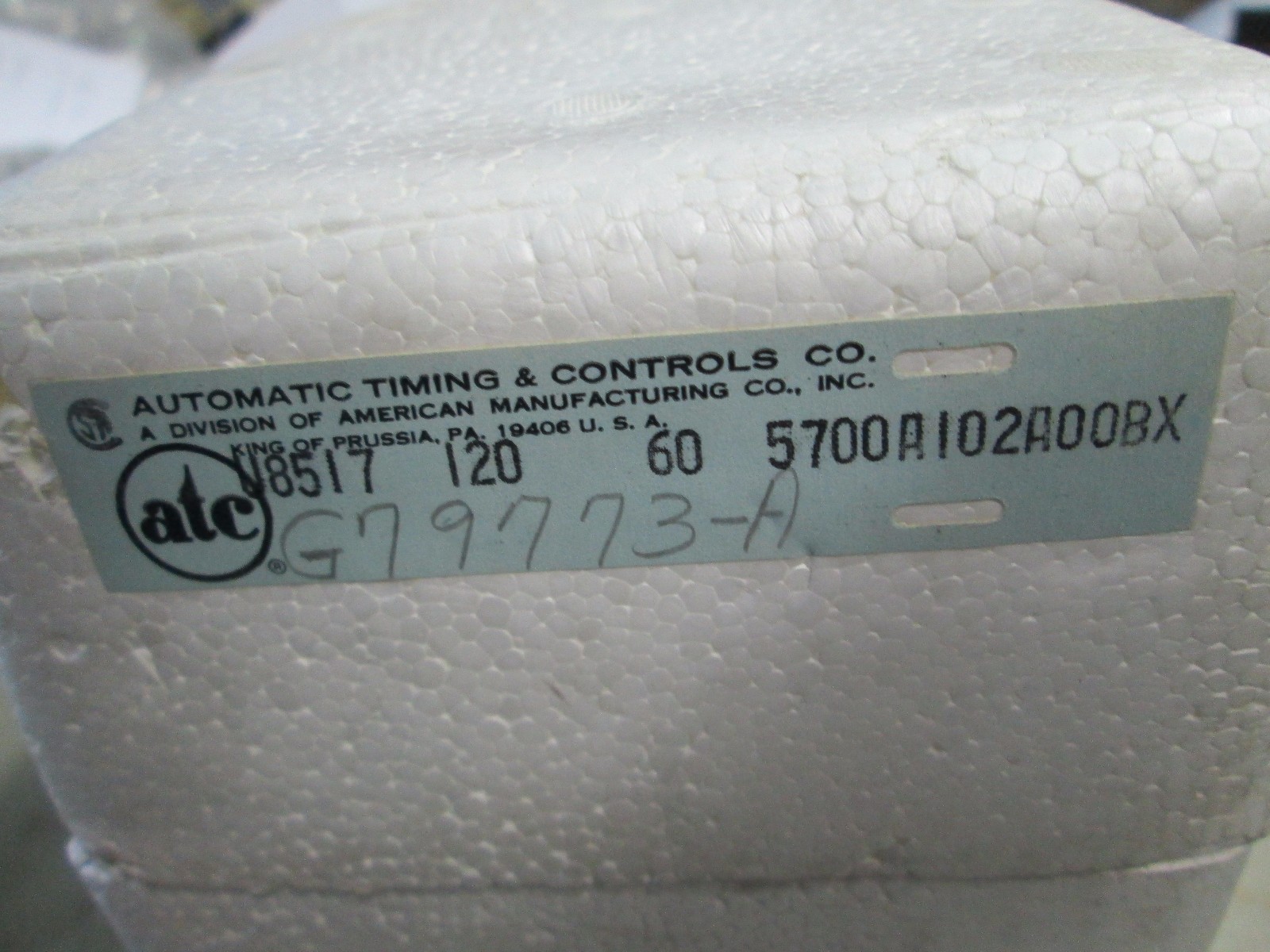 ATC Elapsed Time Indicator Type: 5700A102A00BX U8517 120 Volts (NIB)
