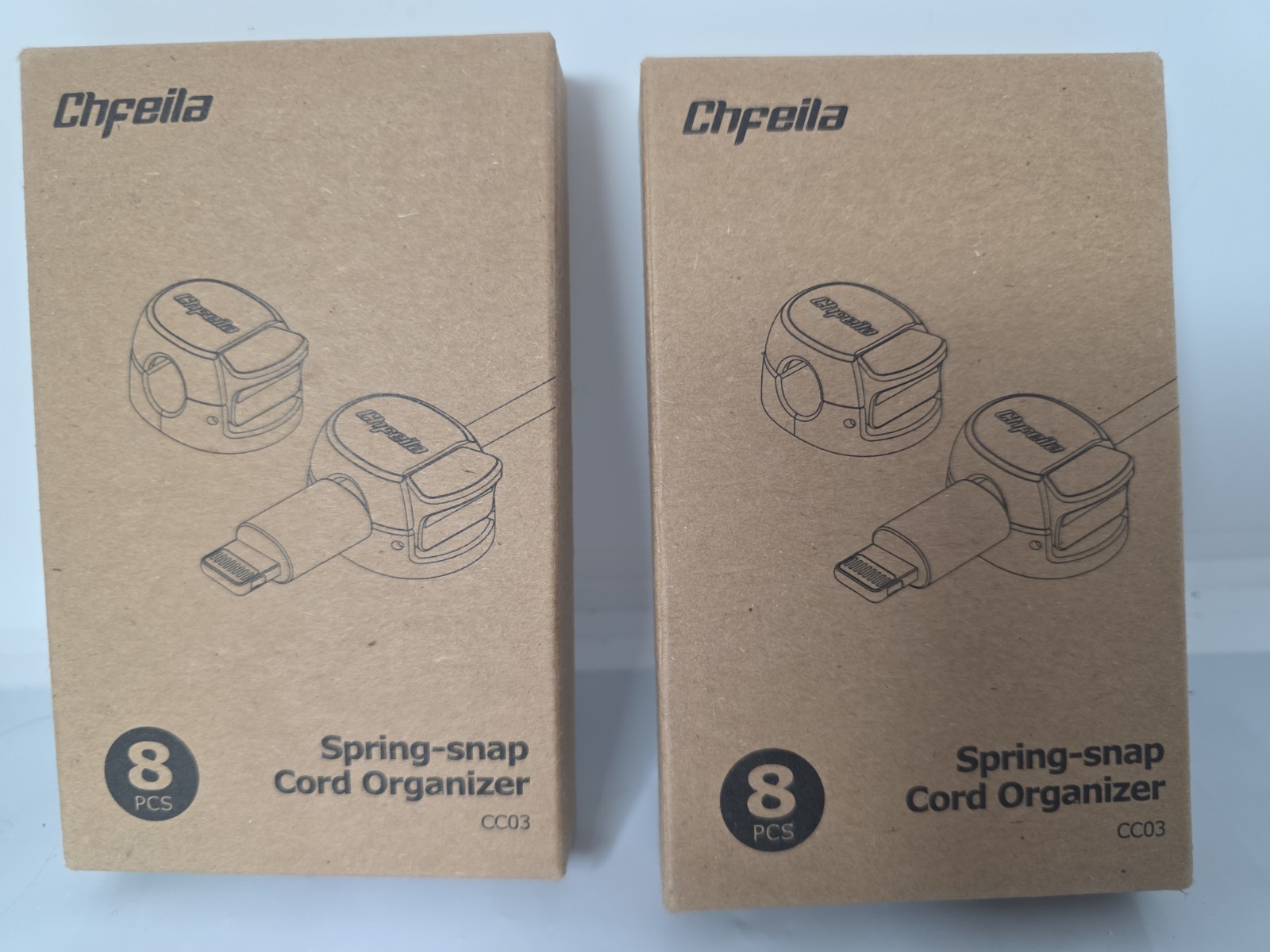 Chfeila Cord Organizer: Dual Spring & Clasp Cable Clips Black 16 Pack. E