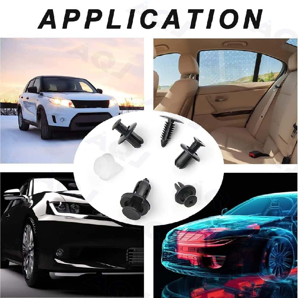 100x Car Body Bumper Rivet Retainer Trim Molding Push Pin Clip Assortments TooL