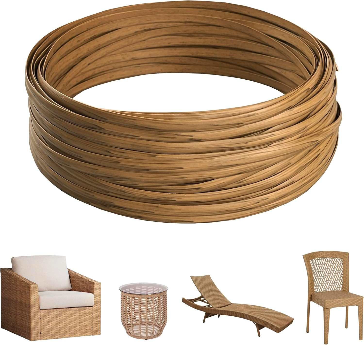 130 Ft Plastic Wicker Repair Supplies, Wicker Repair Kit, Synthetic Rattan Mater