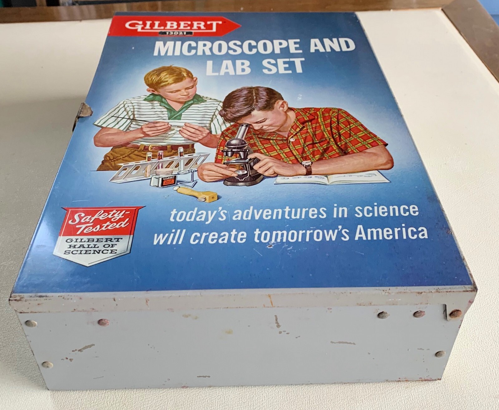 Vintage GILBERT No 13021 MICROSCOPE AND LAB SET As Found