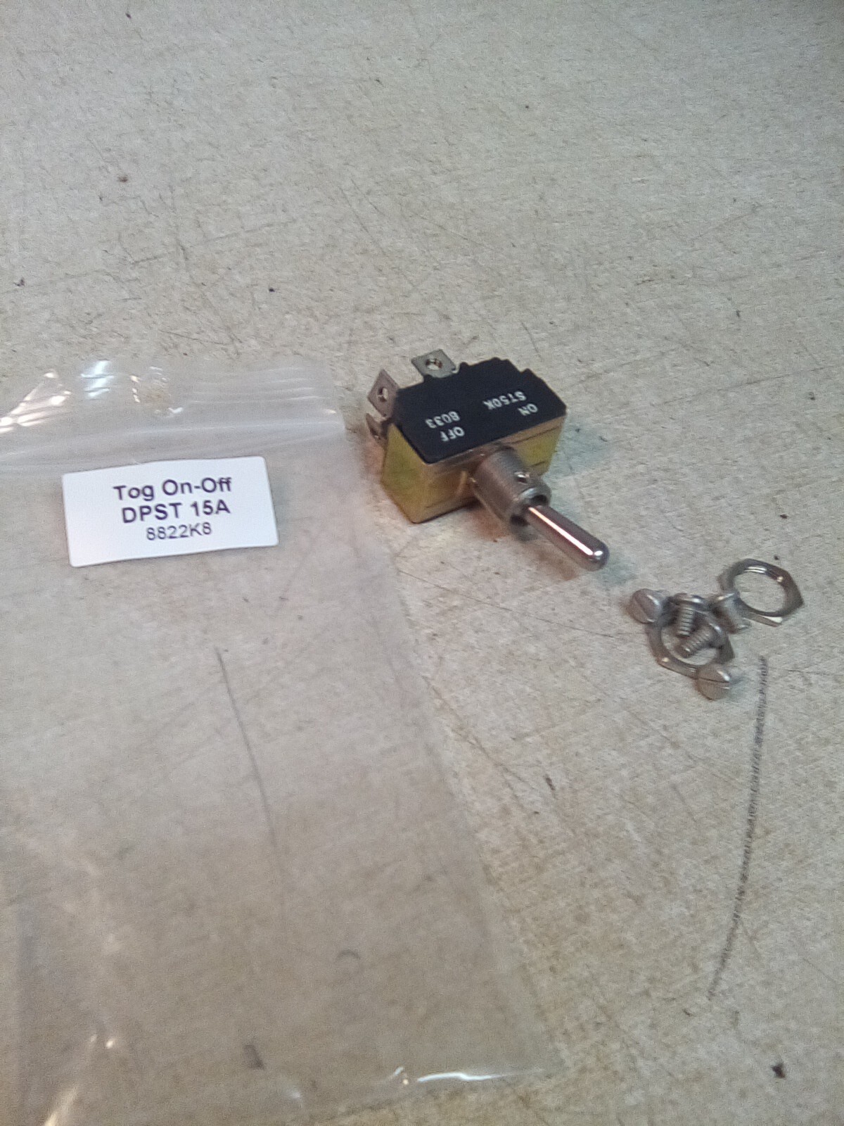 Vintage Toggle On/Off Switch DPST 15A 8822K8 ST50K