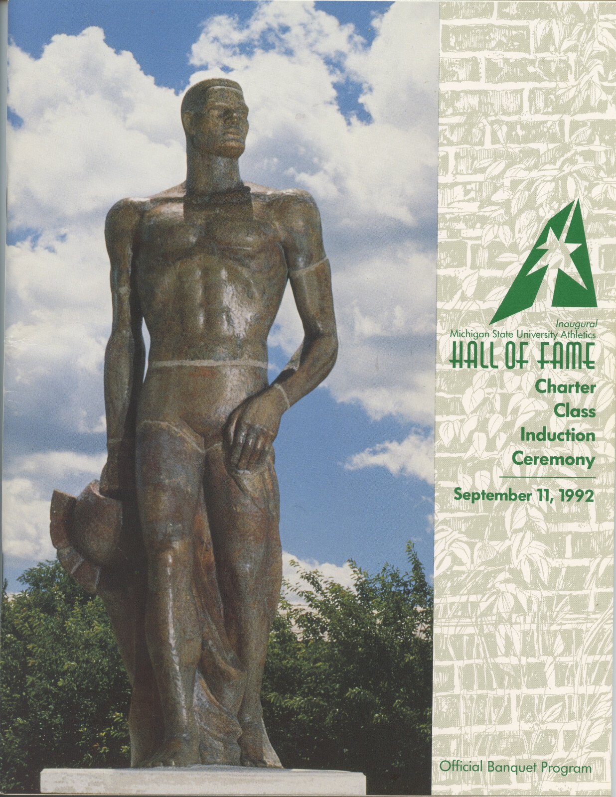 1992 INAUGURAL MICHIGAN STATE ATHLETICS HALL OF FAME PROGRAM (DUFFY, MAGIC, ETC)