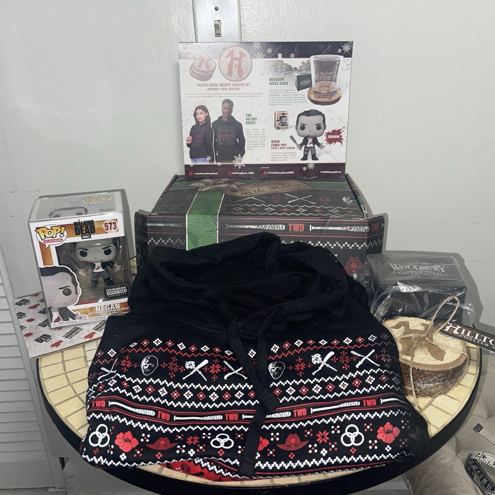 Walking Dead Supply Drop Negan Funko Pop 573 XL Christmas Holiday Hoodie