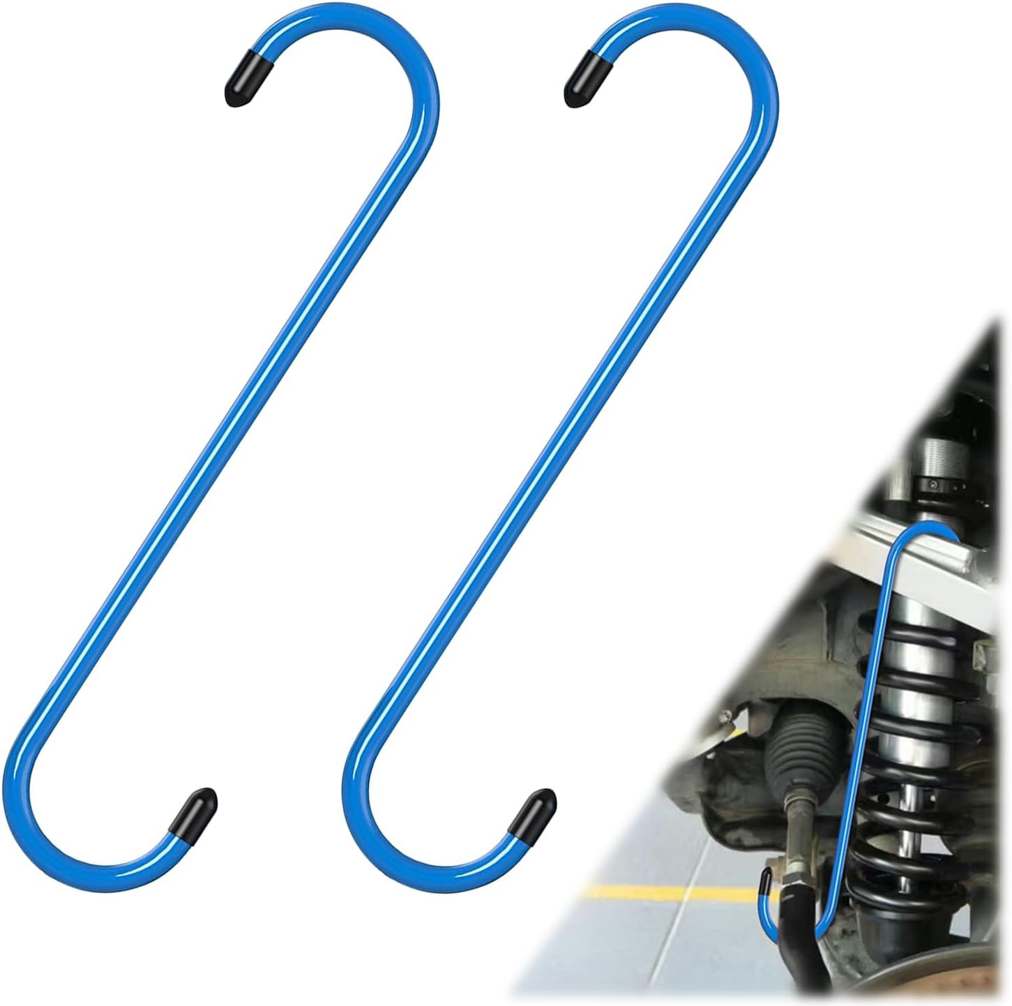 Brake Caliper Hanger Hooks 2 Pack Steel S Hook With Rubber Tips Auto Tool