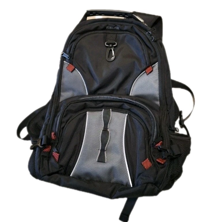 Yorepek Black/Gray Laptop Backpack 17" Padded Multiple Compartments