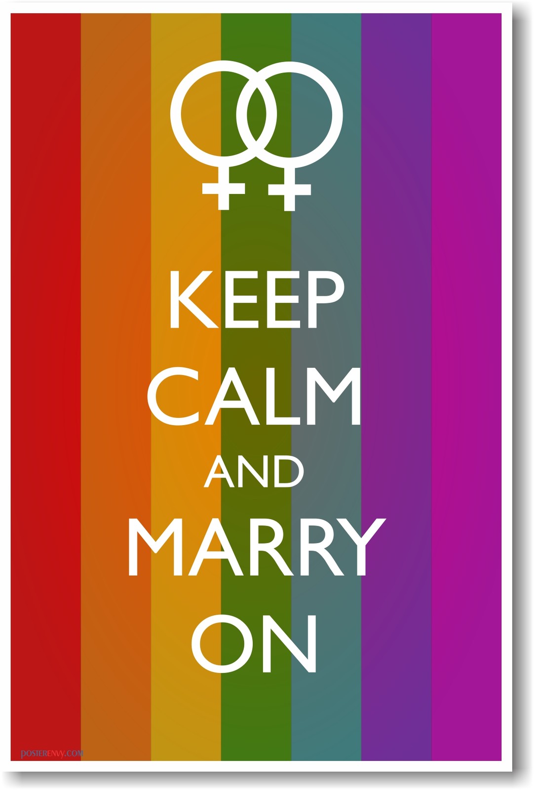 Keep Calm and Marry On - Muted Flag Female Ring - NEW Humor Poster