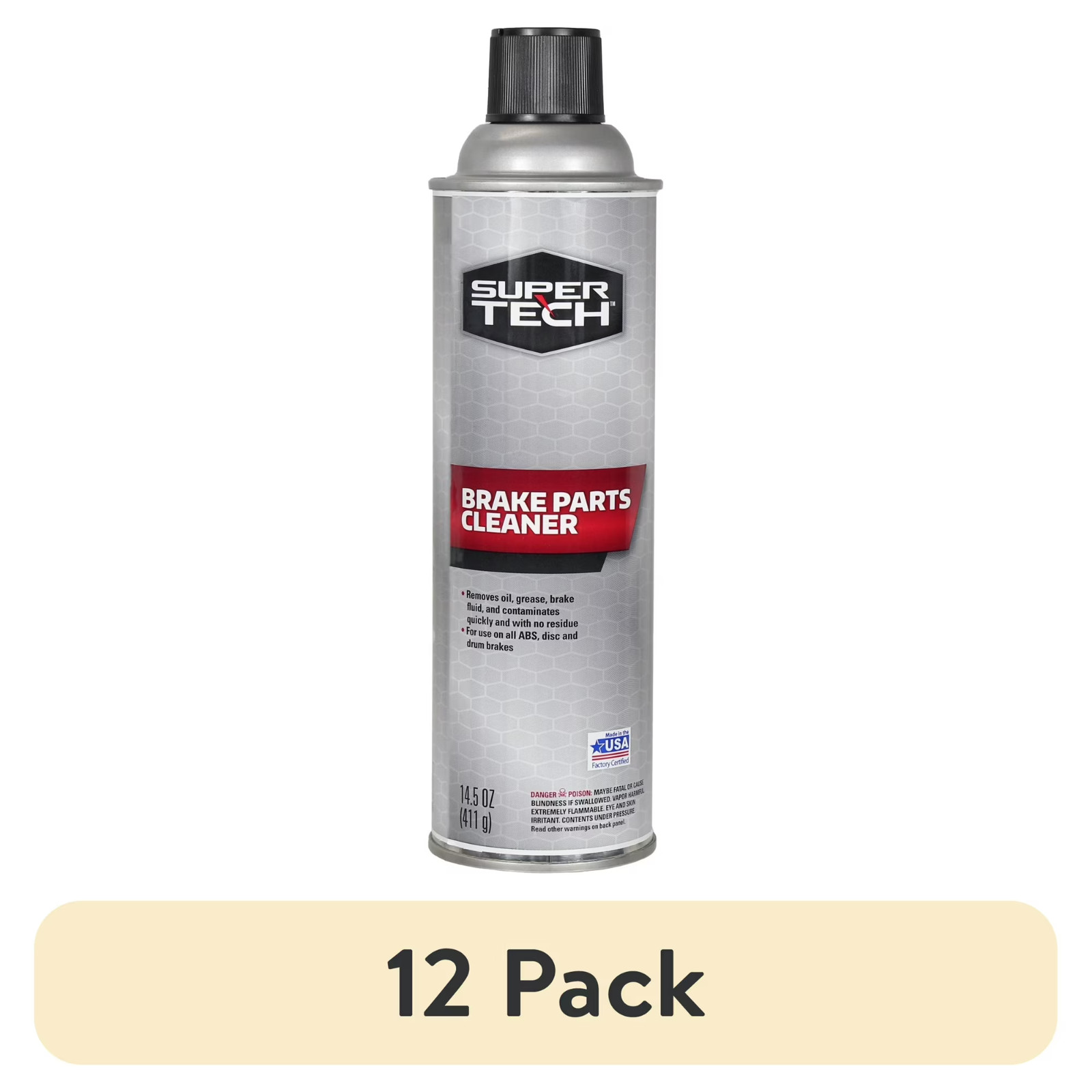 ( 12 pack )Super Tech Brake Parts Cleaner, Non-Chlorinated, 14.5 oz