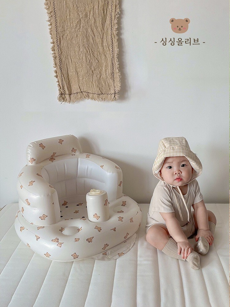 Inflatable Baby Seat for 3-12M, Infant Back Support Sofa with Air Pump