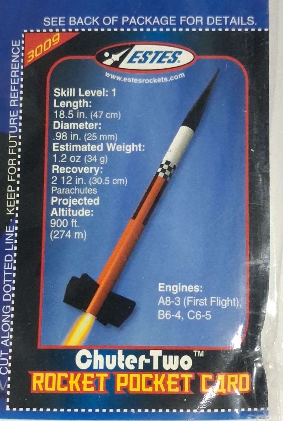 Estes Chuter-Two Flying Model Rocket Kit 3009
