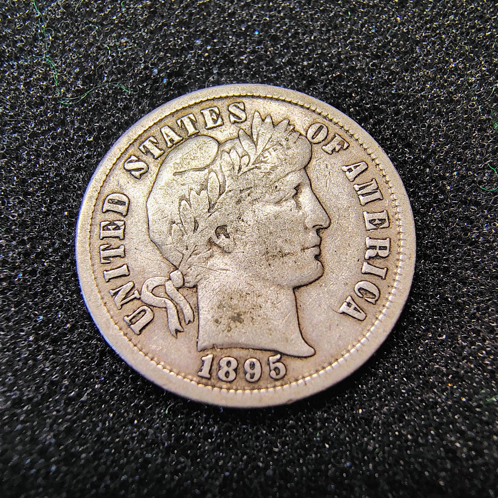 1895-S Barber Dime 10C - Better Date - San Francisco Mint - F-VF - Light Toning