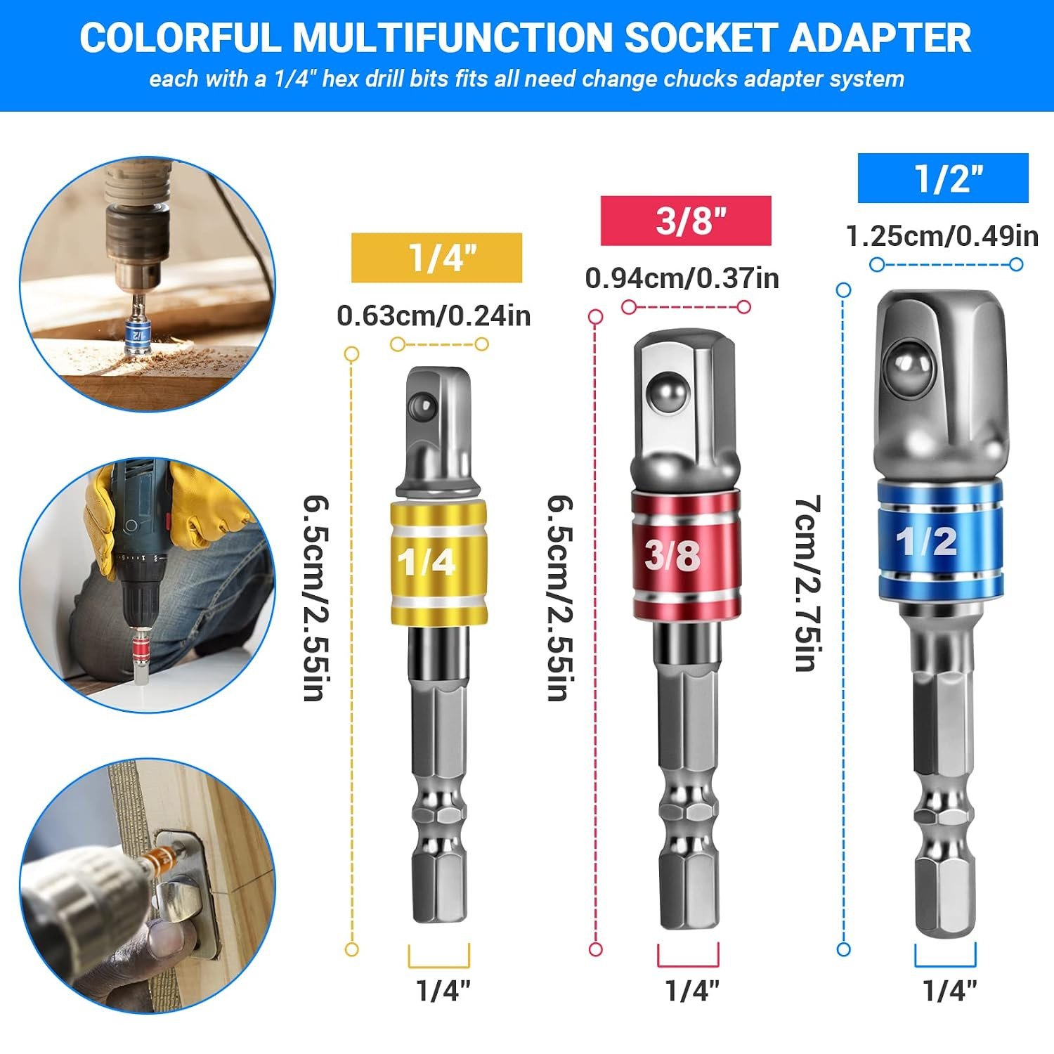 Flexible Drill Bit Extension Set 19Pcs, Hex Shank 105°Right Angle Drill Attachme